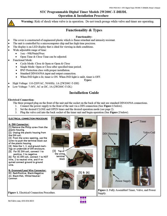 STC-Digital Timer 2W200C-T-DH&DL Installation Guide