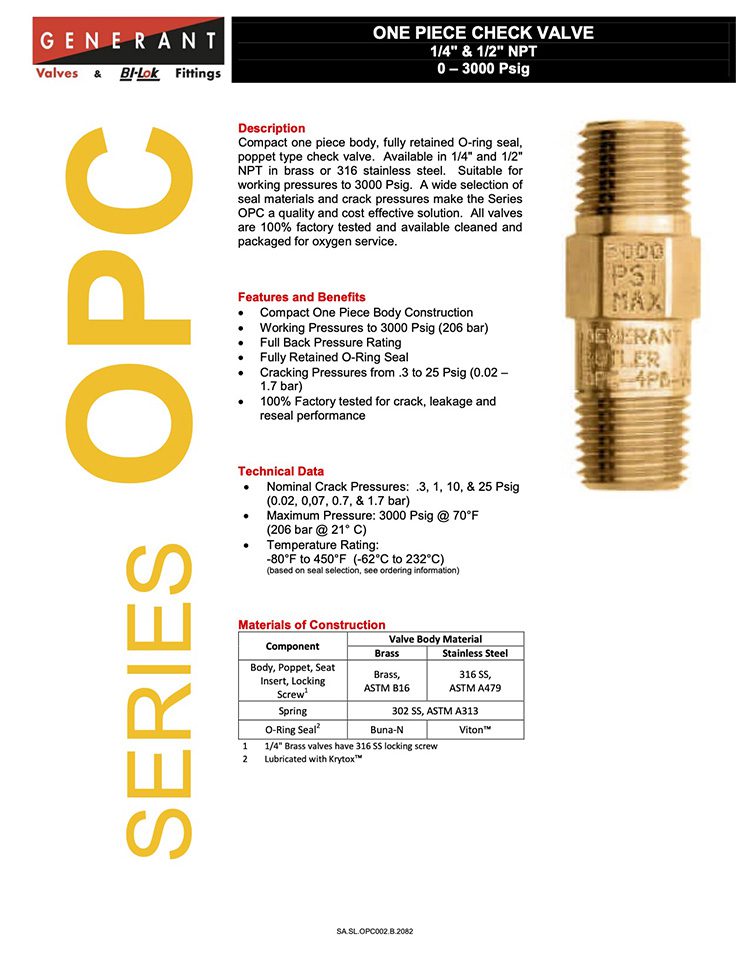 Generant-Series OPC Catalog