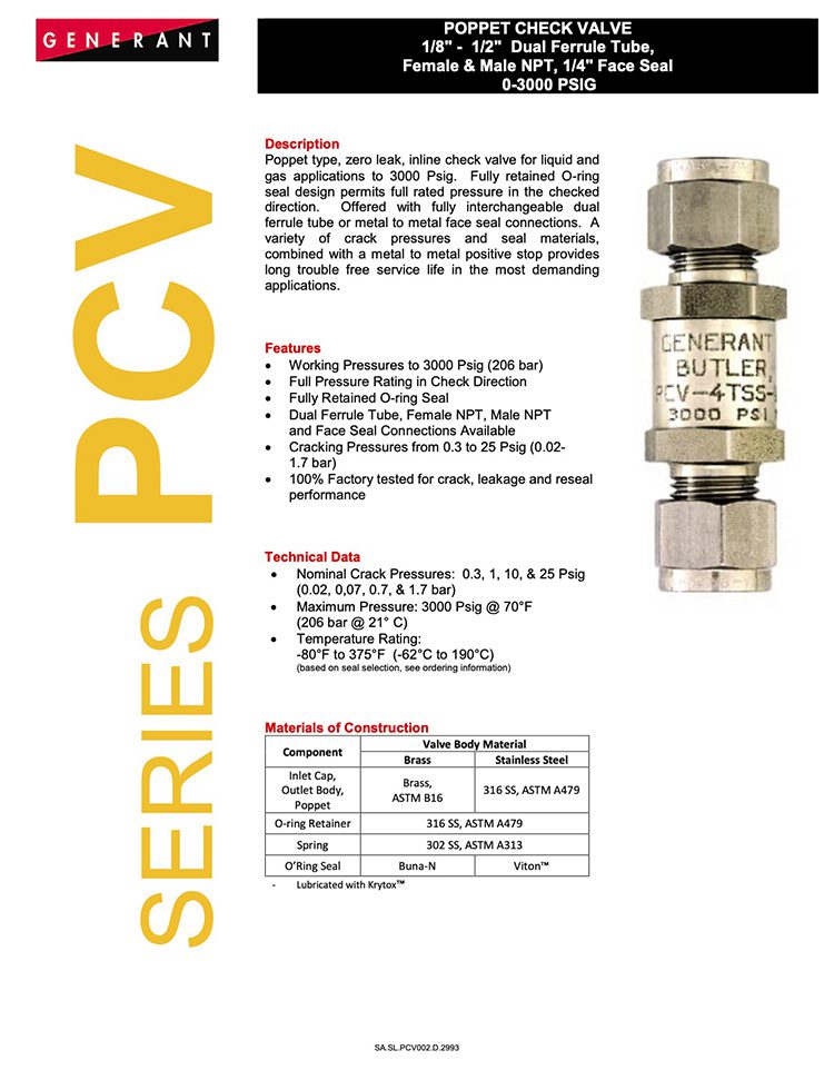 Generant-Series PCV Catalog