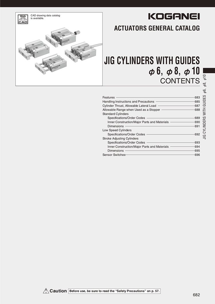 Koganei-Jig Cylinders 6, 8, 10 Catalog