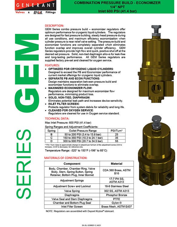 Generant-Series GEM Catalog